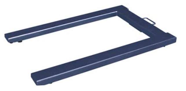 Marco de acero BDP diseñado para pesaje industrial, mostrando la estructura sin la placa superior. Cuenta con pies regulables en altura y protección IP67 para las células de carga, listo para conectar a un indicador digital con pantalla LCD.